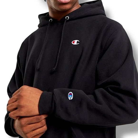 Champion Reverse Weave Hoodie C Logo Black - Picture 1 of 10